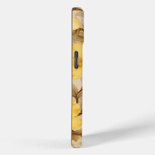 Elegant pastelgeel bloemige primrose monogram Case-Mate iPhone case (Achterkant / Rechts)