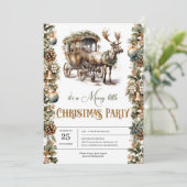 Elegant pastelgroen faux goud en rendieren kaart (Staand voorkant)