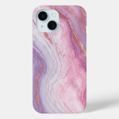 Elegant pastelmarmer & Roos gouden glitter monogra Case-Mate iPhone Case (Achterkant)