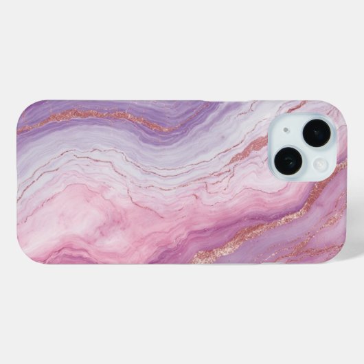 Elegant pastelmarmer & Roos gouden glitter monogra Case-Mate iPhone Case (Achterkant (horizontaal))