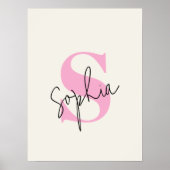 Elegant pastelmonogram gepersonaliseerd Poster (Voorkant)