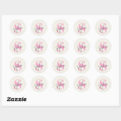 Elegant pastelmonogram ronde Sticker (Vel)