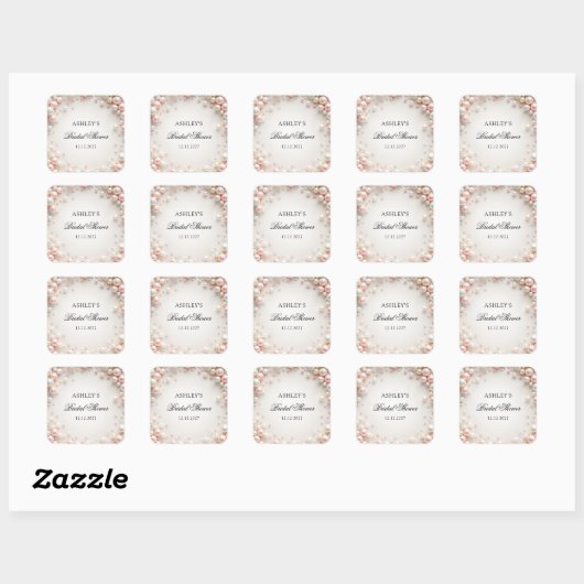 Elegant pastelparels Vrijgezellenfeest Vierkante Sticker (Vel)