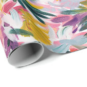 Elegant pastelroze Abstract bloemmotief Cadeaupapier (Rol Hoek)