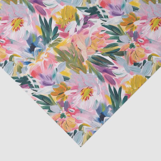 Elegant pastelroze Abstract bloemmotief Tissuepapier (Detail)