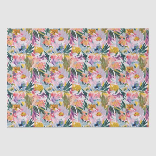 Elegant pastelroze Abstract bloemmotief Tissuepapier (Voorkant)