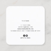 Elegant pastelroze en zwarte schaar vierkante visitekaartje (Achterkant)