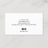 Elegant pastelroze en zwarte schaar visitekaartje (Achterkant)