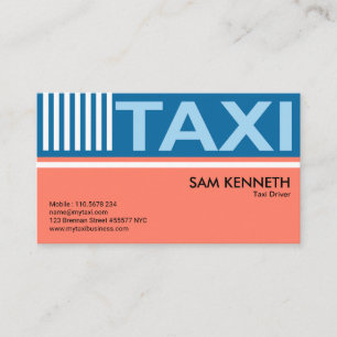 Elegant Pastels Simple Taxi Signage Taxi Driver Visitekaartje