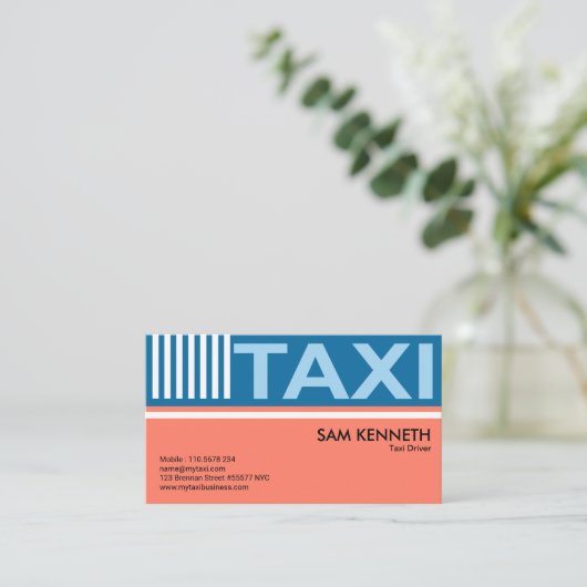Elegant Pastels Simple Taxi Signage Taxi Driver Visitekaartje (Staand voorkant)