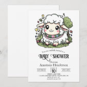 Elegant pastelschaap Baby shower Kaart (Voorkant / Achterkant)