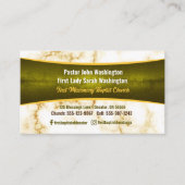 Elegant pastor en First Lady Marble Church Visitekaartje (Voorkant)
