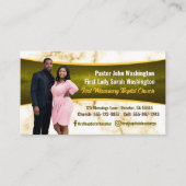 Elegant pastor en First Lady Marble Photo Church Visitekaartje (Voorkant)