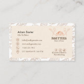 Elegant Pastry Chef Social Media Icon Beige Bakery Visitekaartje (Achterkant)