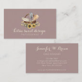 Elegant Pastry Waterverf Sunflower Bakery Visitekaartje (Voorkant / Achterkant)