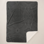 Elegant Patchwork Patroon Dark Grey Black Leather Sherpa Deken (Voorkant)