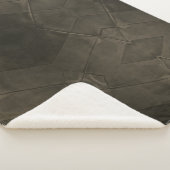 Elegant Patchwork Pattern Sepia Brown Faux Leather Sherpa Deken (3/4)