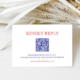 Elegant Patriotic 4th of July Wedding | QR Code RSVP Kaartje