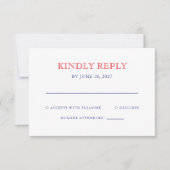 Elegant Patriotic 4th of July Wedding RSVP Kaartje (Voorkant)