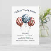 Elegant Patriotic Family Reunion Kaart (Staand voorkant)