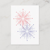 Elegant Patriotic Fireworks Wedding Detail QR Code Informatiekaartje (Achterkant)