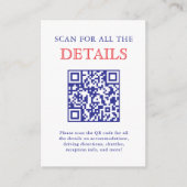 Elegant Patriotic Fireworks Wedding Detail QR Code Informatiekaartje (Voorkant)