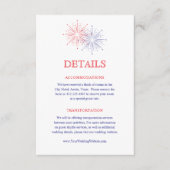 Elegant Patriotic Fireworks Wedding Guest Details Informatiekaartje (Voorkant)