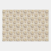 Elegant Patriotic Floral 3 Flat Sheets Gift Wrap Inpakpapier Vel (Voorkant 2)