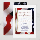 Elegant Patriotic Gold USA Flag Evening Wedding Kaart (Voorkant / Achterkant)