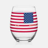 Elegant Patriotic USA American Flag Personalized Wijnglas Zonder Voet (Links)