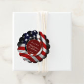 Elegant Patriotic USA Flag Gold Lijst Wedding Bedankjes Labels (In situ)