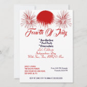 Elegant Patriottic 4 juli Firecrackers BBQ Party Kaart (Voorkant)
