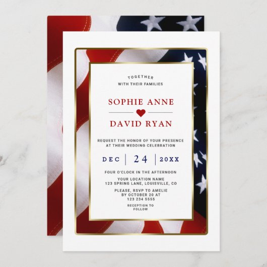 Elegant patriottisch militair goud Verenigde State Kaart (Voorkant / Achterkant)