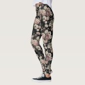 Elegant Patroon Blush Rustieke Bloemen Bloemen Blo Leggings (Links)