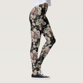 Elegant Patroon Blush Rustieke Bloemen Bloemen Blo Leggings (Rechts)