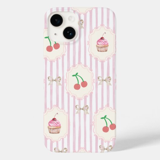 Elegant  patroon Border Fruits Cupcakes Case-Mate iPhone Case (Achterkant)