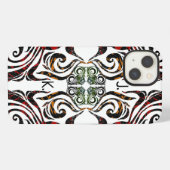 Elegant patroon en uw initialen iPhone hoesje (Achterkant horizontaal)