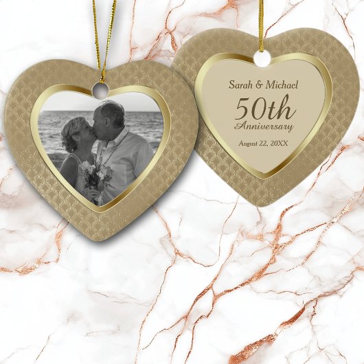 Elegant Patroon Golden Jubileum Ornament