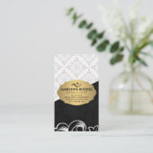 Elegant patroon / Goud met element / Kleurblok Visitekaartje (Staand voorkant)