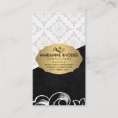 Elegant patroon / Goud met element / Kleurblok Visitekaartje (Voorkant)