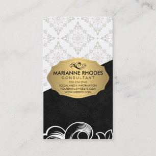 Elegant patroon / Goud met element / Kleurblok Visitekaartje