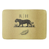 Elegant patroon Goud Zwart Monogram Badmat (Voorkant)