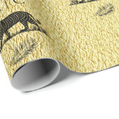 Elegant patroon Goud Zwart Monogram Cadeaupapier (Rol Hoek)