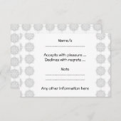 Elegant patroon, lichtgrijs en wit. RSVP kaartje (Voorkant / Achterkant)