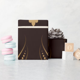 Elegant patroon met gouden bloemmotieven cadeaupapier