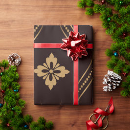 Elegant patroon met gouden bloemmotieven cadeaupapier