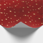 Elegant patroon met rode en gouden kerstster cadeaupapier (Hoek)