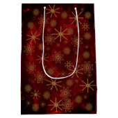 Elegant patroon Rood GOUD Prettig Kerstfeest Medium Cadeauzakje (Achterkant)