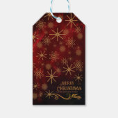 Elegant patroon ROOD GOUD Vrolijk kerstfeest Cadeaulabel (Voorkant)