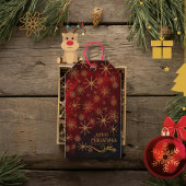 Elegant patroon ROOD GOUD Vrolijk kerstfeest Cadeaulabel